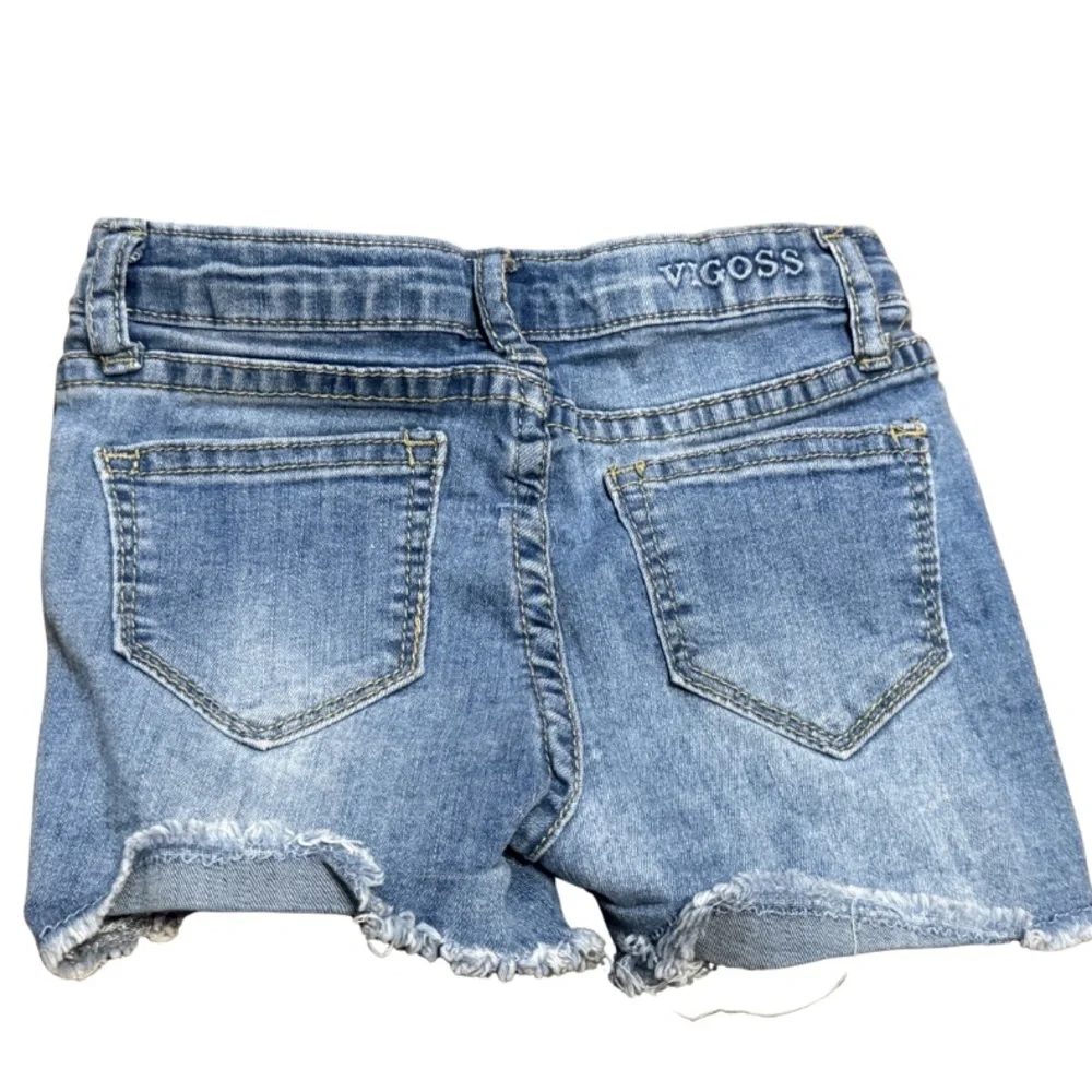 VIGOSS Girls 6‎ Unicorn Sequin Distressed Jean Shorts